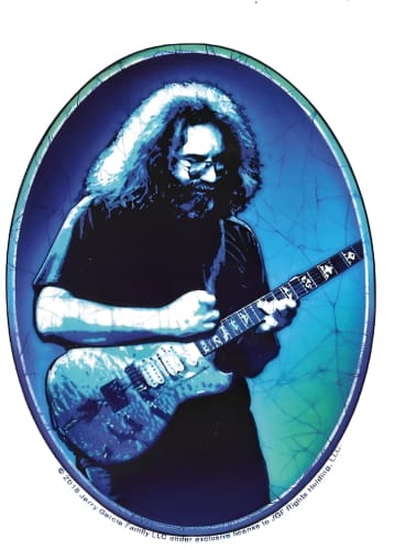 Jerry Garcia - Jerry Playing Wolf Guitar Sticker - Sticker