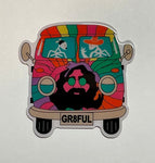 Jerry Garcia - VW Bus Metal Sticker - Sticker