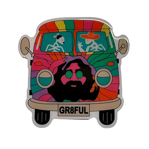 Jerry Garcia VW Bus Metal Sticker | gratefuldeadshop.com