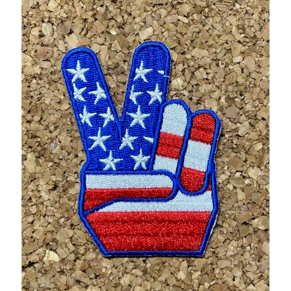 American flag peace sign patch.