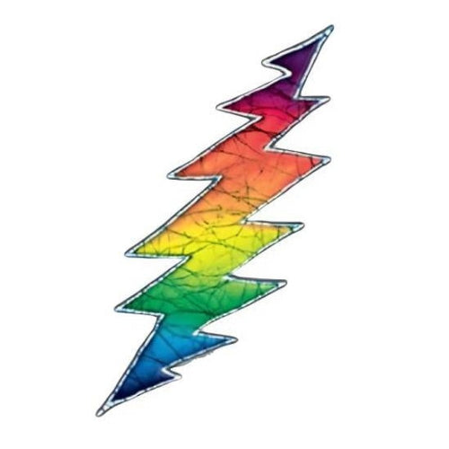 Colorful lightning bolt design on a white background