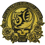 Grateful Dead - 50th Anniversary Gold Embroidered Patch