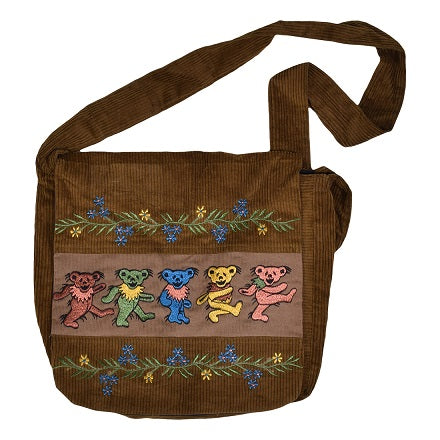 Grateful Dead - Corduroy Bag with Embroidered Dancing Bears