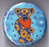 Grateful Dead - Sunflower Blue Dancing Bear Button