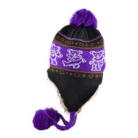 Grateful Dead - Dancing Bears Purple Knit Flap Hat - Hats