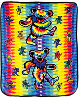 Grateful Dead - Dancing Bear Tie Dye Fleece Blanket - Housewares