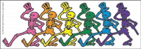 Grateful Dead - Dancing Skeletons Clear Sticker