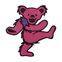Grateful Dead - Parche bordado con oso bailarín rosa