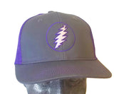 Grateful Dead - Gorra snapback de camionero púrpura Lightning Bolt