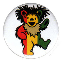 Grateful Dead - Rasta Dancing Bear Button - Buttons & Pins