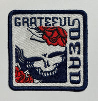 Grateful Dead - Parche cuadrado con calavera y rosas