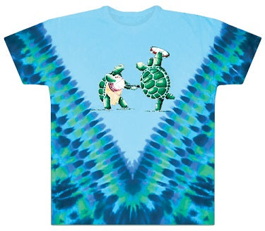 Grateful Dead - Camiseta teñida con estampado de tortugas danzantes