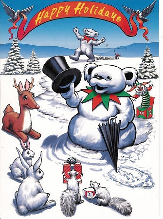 Grateful Dead - Tarjeta navideña con oso de nieve