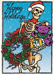 Grateful Dead - Tarjeta navideña navideña con esqueleto