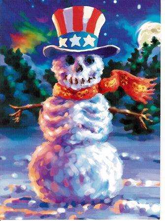 Grateful Dead - Tarjeta navideña de muñeco de nieve
