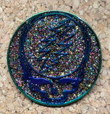 Grateful Dead - Rainbow Glitter Steal Your Face Pin