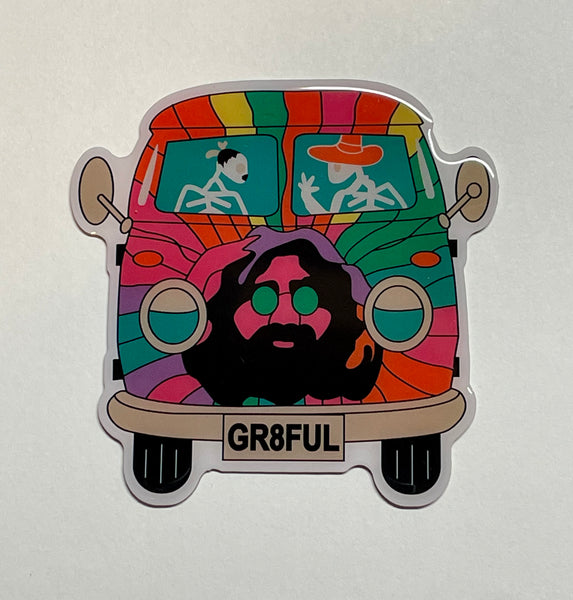 Jerry Garcia -  VW Bus Metal Sticker