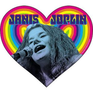 Janis Joplin - Rainbow Heart Sticker